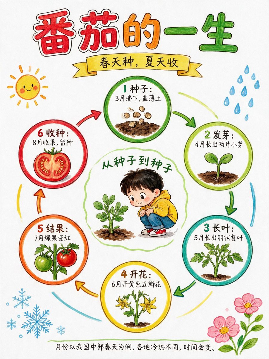 番茄一生循环图样例
